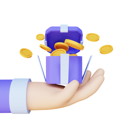 Coins Gift  3D Illustration