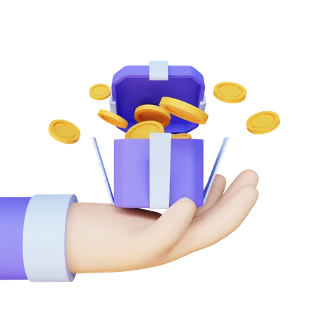 Coins Gift  3D Illustration