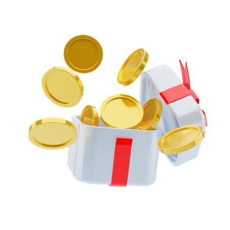 Coins Gift  3D Illustration