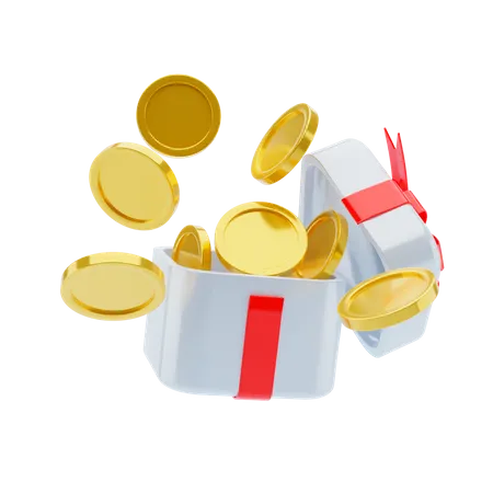 Coins Gift  3D Illustration