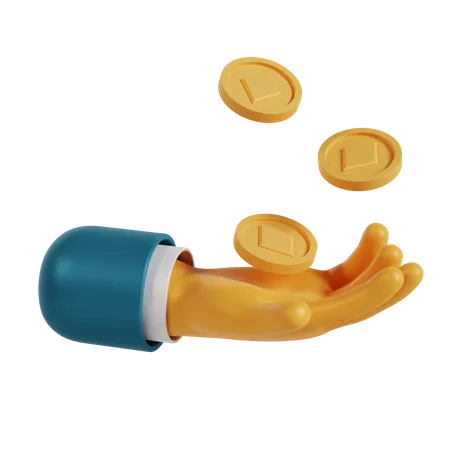 Coins Hand Gesture  3D Illustration