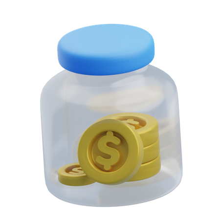 Coins Jar  3D Icon