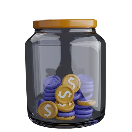 Coins Jar  3D Icon