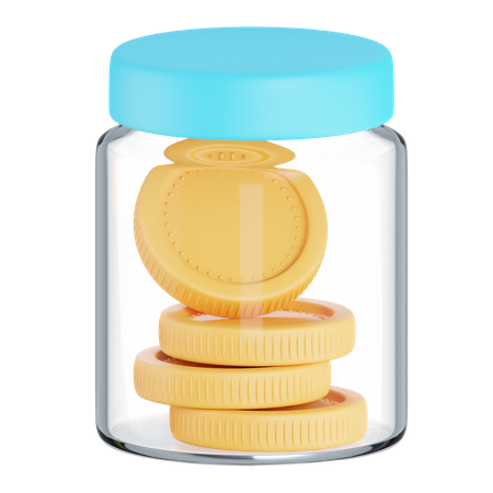 Coins Jar  3D Icon