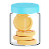 3d coins jar