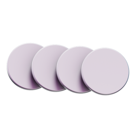 Coins Lined Up  3D Icon