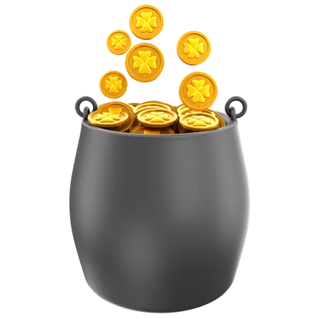 Coin Pot Illustration 3D Icon