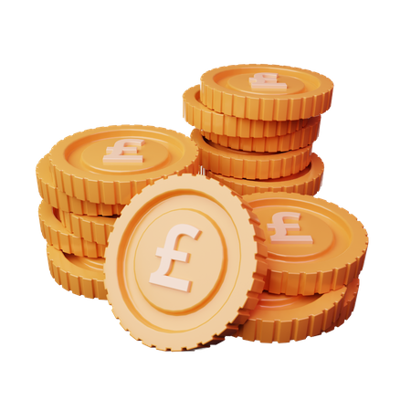 Coins Pound  3D Icon