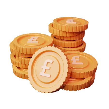 Coins Pound  3D Icon