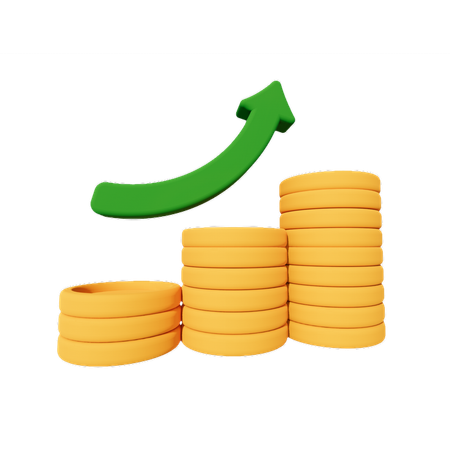 Coins Rise  3D Icon