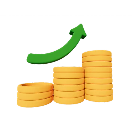 Coins Rise  3D Icon