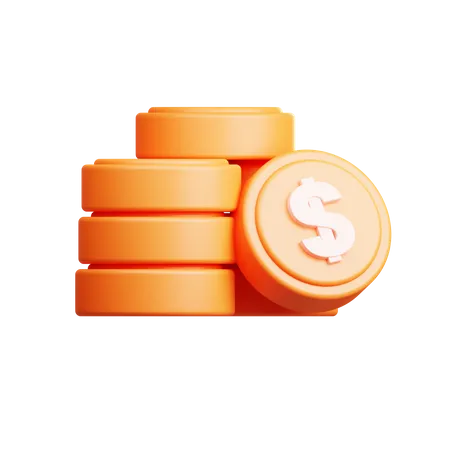 3 D Illustration Of Coins Stack 3D Icon