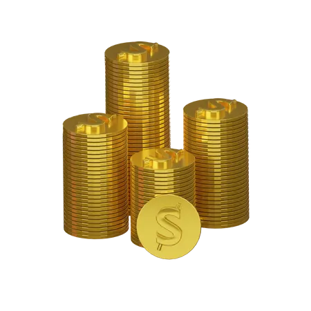 3 D A Lot Of Coin 3D Icon