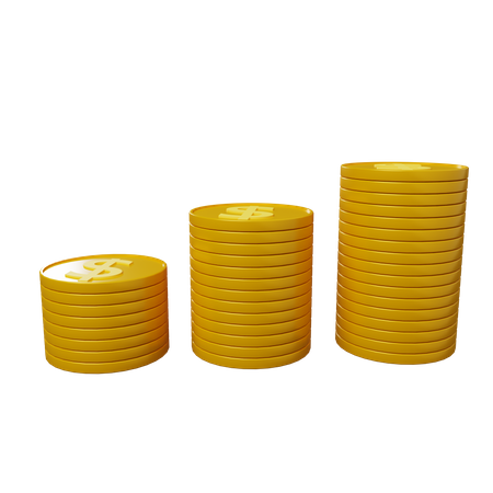 Coins Stacks  3D Illustration