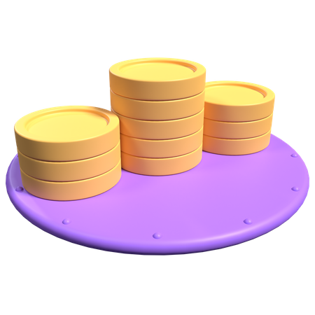 Coins Stacks  3D Icon