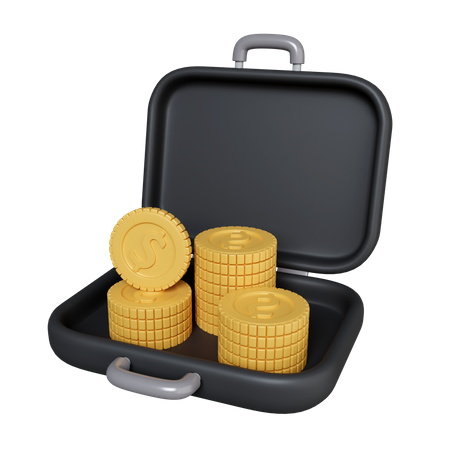Coins Suitcase  3D Icon