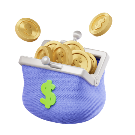 Coins Wallet  3D Icon