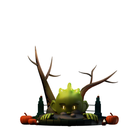 Coisa do pântano fazendo pose assustadora  3D Icon