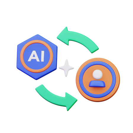 Colaboração de IA  3D Icon