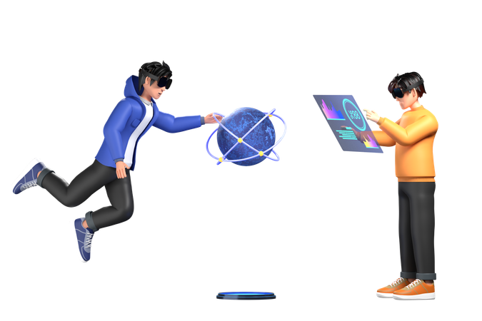 Colaboração de Realidade Mista (RM)  3D Icon