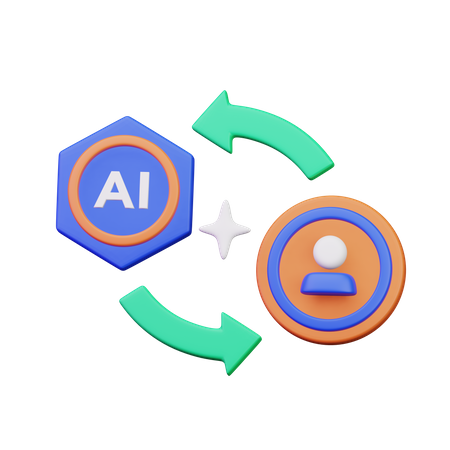 Colaboración de IA  3D Icon