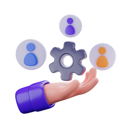 Colaboración en equipo  3D Icon