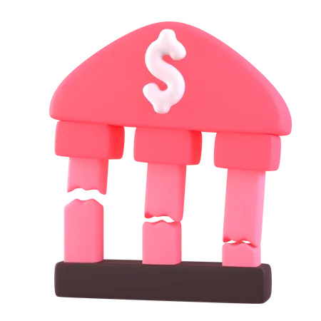 Colapso bancario  3D Icon