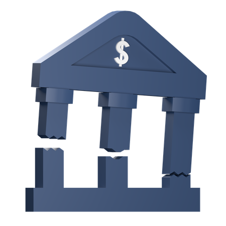 Colapso bancario  3D Icon