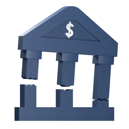 Colapso bancario  3D Icon