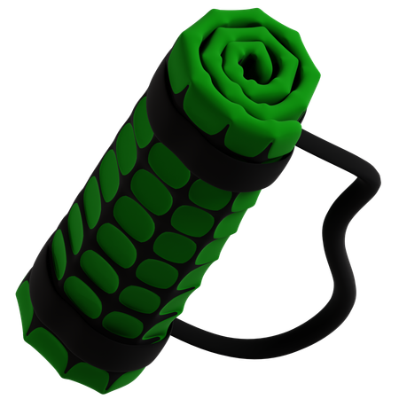 Esterilla enrollable verde para acampar  3D Icon