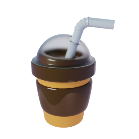 Cold Coffee Cup  3D Icon