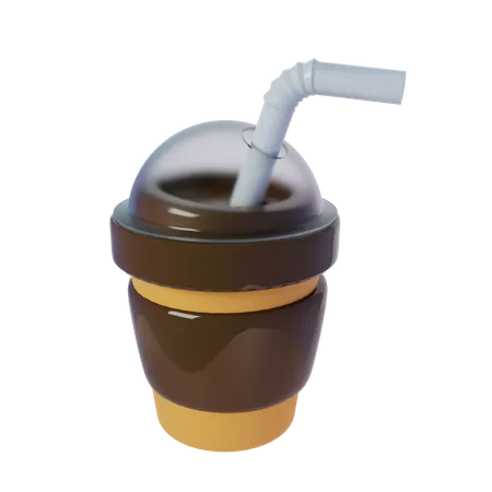 Cold Coffee Cup  3D Icon