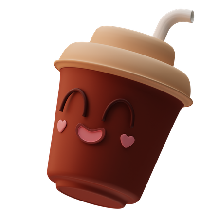 Cold Coffee Cup Emoji 3D Icon
