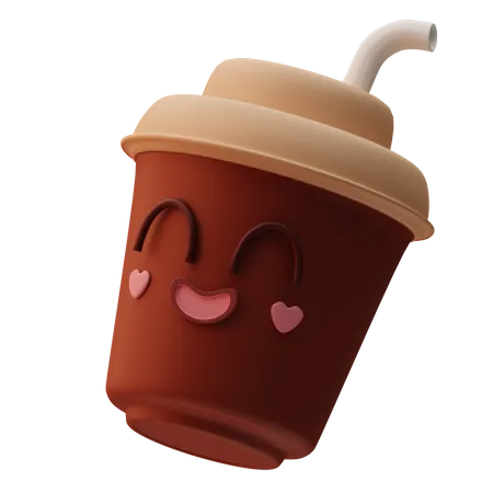 Cold Coffee Cup Emoji  3D Icon