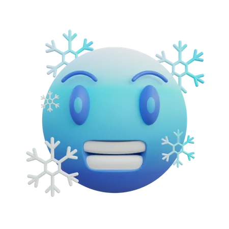 Cold freezing face  3D Emoji