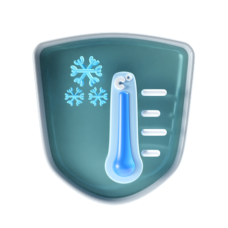 Cold Temperature with shield  3D Icon