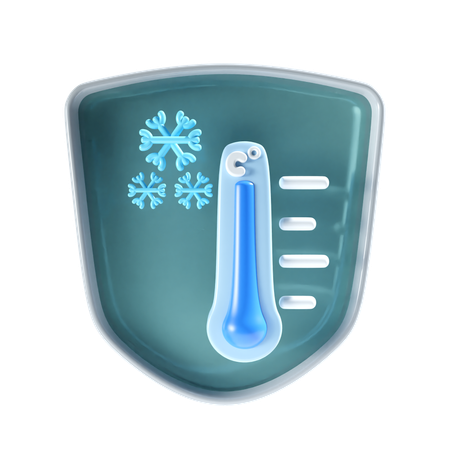 Cold Temperature with shield  3D Icon