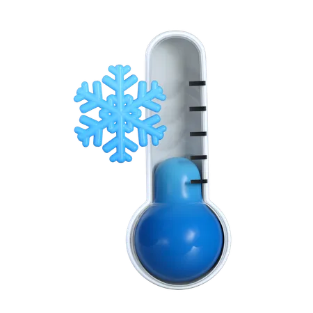 Cold Thermometer Icon Illustration In 3 D Design 3D Icon