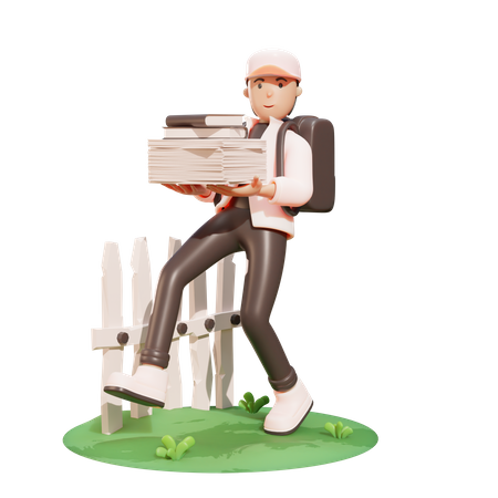 Colegial sosteniendo libros  3D Illustration