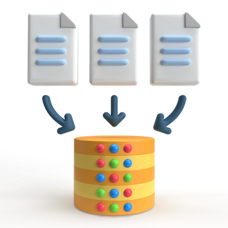 Coleção de dados  3D Icon