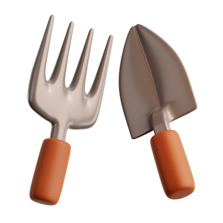 Colher de garfo de fazenda  3D Icon
