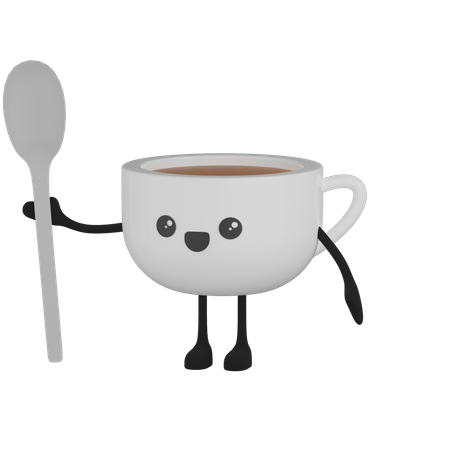 Personagem de xícara de café  3D Icon