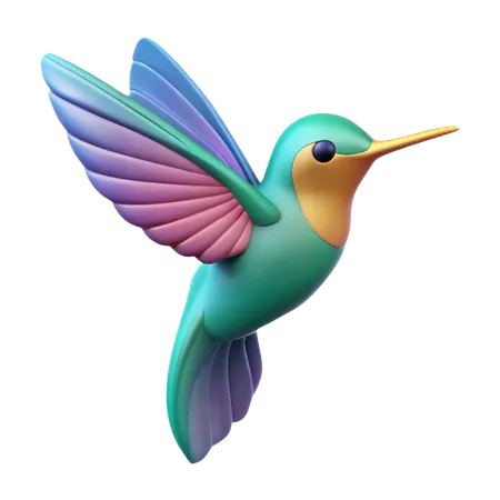 Colibrí flotando  3D Icon