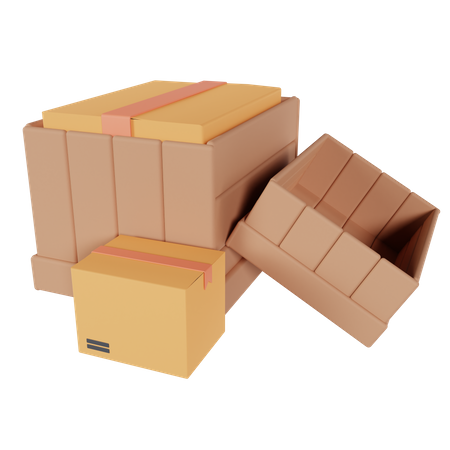 Paquet de boîte en bois  3D Icon