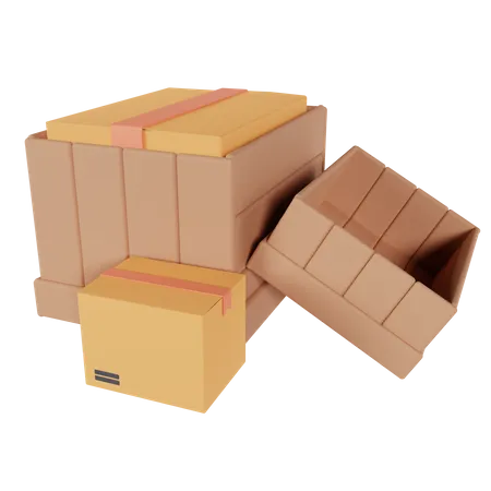 Paquet de boîte en bois  3D Icon