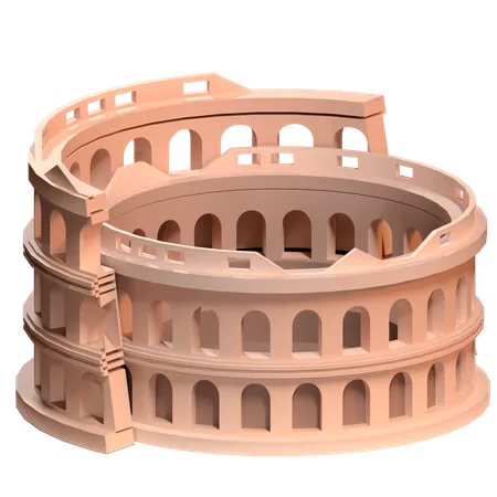 La Ilustracion Del Coliseo En Diseno 3 D 3D Icon