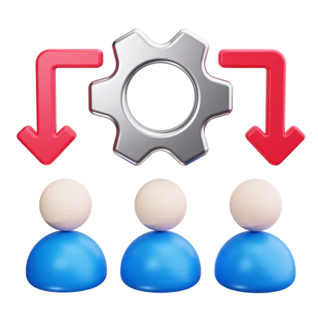 La collaboration d'équipe  3D Icon