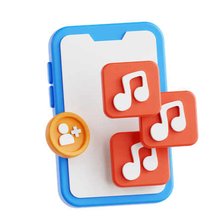 Collaborative Playlist  3D Icon