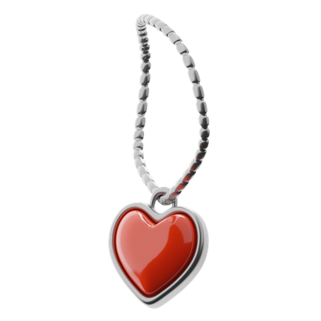 Collar con colgante de corazón  3D Icon