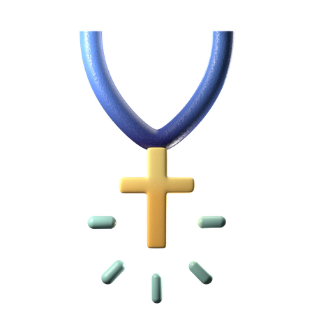 Collar de cruz cristiana  3D Icon